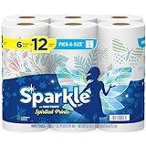 Sparkle Pick-A-Size Paper Towels, Spirited Prints, 6 Double Rolls = 12 Regular Rolls, Everyday Value Paper Towel With Full And Half Sheets