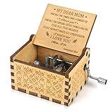 Music Box Hand Crank Engraved Musical Box-U R My Sunshine Mechanism Antique Vintage Personalizable Gift for Dear Mother from son on Birthday party