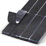 (1x4 Inch, 16 Sets) Strips with Adhesive for Fabric, Stick On for Fabric, No Sew Sticky Back for Clothes, Curtains - Heavy Duty Double Sided Hook and Loop Hem Tape Fasteners, No Sewing No Iron, Black