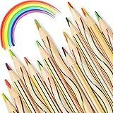 ThEast Rainbow Pencils Party Favors, 30 Pieces 4 in 1 Colored Pencils for Kids, end of year Student Gifts from Teacher, Goodie Bags Stuffers for Kids
