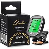 Ranch Guitar Tuner Clip On for Acoustic/Electric Guitar, Ukulele, Violin, Bass, Banjo and Chromatic Tuning Modes - Classical Black