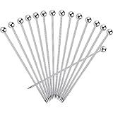 15PCS Cocktail Picks for Drinks, Stainless Steel Cocktail Toothpicks, Reusable Cocktail Skewers, Garnish Picks Bloody Mary Skewers, Metal Martini Picks for Olives Appetizers Fruit (4.3 Inch)