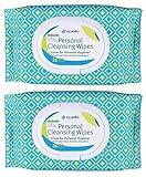 Epielle Personal Cleansing Wipes | Natural Ingredients | Flushable Wet Wipes | Travel Size, Daily Use | 2 Pack | Korean Skincare