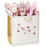 Hallmark Signature 7" Medium Birthday Gift Bag with Tissue Paper (Pink Flowers)