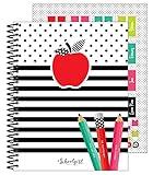 Schoolgirl Style Black, White and Stylish Teacher Planner—Undated Weekly/Monthly Lesson Plan Book and Record Organizer for Classroom or Homeschool (8 inches x 11 inches), multi (105029)