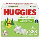 Sensitive Baby Wipes, Huggies Natural Care Baby Diaper Wipes, Unscented, Hypoallergenic, 6 Flip-Top Packs (288 Wipes Total)