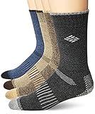 Columbia Men's 4 Pack Moisture Control Crew Socks | Brown/Black/Navy/Khaki | Mens 6-12