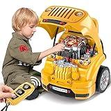 SpringFlower Toys for 3 4 5 6 7 8 Years Old Boys, Large Truck Engine, Mechanic Repair Set for Kids, Big Truck Builder Kit, Take Apart Motor Vehicle Pretent Play Car Service Station, for Kids