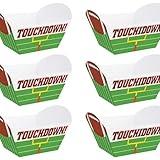 Oojami 6 Pack Football Touchdown Snack Bowls for Popcorn, Chips, Pretzels, and More – Reusable Plastic Party Bowls for Game Day, Tailgates, and Sports Events