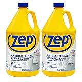 Zep Antibacterial Disinfectant & Cleaner with Lemon - 1 gallon (Case of 2) ZUBAC1282 - Designed Specifically as a General Cleaner and Disinfectant for use on Hard, Non-Porous Surfaces