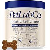 Petlab Co. Joint Care Chews for Dogs - High Levels of Glucosamine, Green Lipped Mussels, Omega 3 and Turmeric - Hip and Joint Supplement for Dogs to Actively Support Mobility