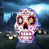 Joiedomi 4 Ft Halloween Inflatables Outdoor Decorations，Halloween Inflatable Skull Halloween Blow Up for Yard with Build-in LEDs, Halloween Party Supplies Outdoor Halloween Decor