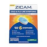 Zicam Cold & Flu-Like Symptoms with Echinacea and Sambucus, Homeopathic, Zinc, Cooling Peppermint Flavor, Helps with Cold Symptoms, 20 Tablets