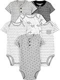Simple Joys by Carter's Baby Boys' 6-Pack Short-Sleeve Bodysuit, Multicolor/Anchor/Dinosaur/Stripe/Whale, 0-3 Months