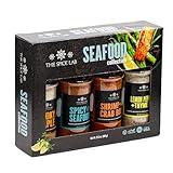 The Spice Lab Seafood Seasoning Set - Smoky Maple, Shrimp Boil, Spicy Seafood and Lemon Pepper - Gift Kit - All Around Cooking & Air Fryers - Gift for Men or Gift for Dad – Made in the USA