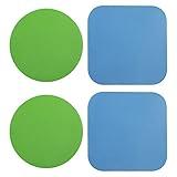 LUTER 4pcs Jar Opener, Rubber, Multi-function Silicone Bottle Opener for Seniors with Arthritis Weak Hands Lid Cap Gripper Pads Kitchen Coasters Gadgets(Light Blue, Green)