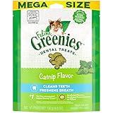 Greenies Feline Adult Natural Dental Care Cat Treats, Catnip Flavor, 4.6 oz. Pouch