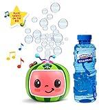 CoComelon NO Spill Musical Bubble Machine | Bubble Toy for Baby, Toddlers and Kids | Amazon Toys Exclusive with 16 oz of Extra Bubble Solution (Bubble Solution Bottle Colors Will Vary)