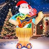 ADOMI 6.3FT Christmas Decorations Inflatable Santa Claus Playing The Guitar Funny Christmas Inflatables Outdoor Decoration Yard Lawn Xmas Blow ups for Outside Holiday Party Built-in LED Lights Indoor