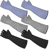 JenPen 3 Pairs Protective Arm Sleeves Arm Protectors for Thin Skin and Bruising Cut Resistant Sleeve Level 5 Burn Protection(Black, Gray, Blue,M)