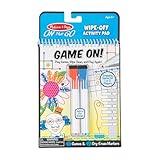 Melissa & Doug On The Go Game On! Reusable Games Wipe-Off Activity Pad Reusable Travel Toy with 2 Dry-Erase Markers - FSC Certified