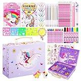 homicozy Art Supplies for Kids,66PCS Drawing Kits with Unicorn Storage Case for Girls Age 4-12,Coloring Art Case,Crayon,Colored Pencils,Coloring Book Sketch Book Drawing Stuff,Gift Toys for Girls 4 Up