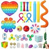 Fidget Simple Fidget Pack, 35pcs Fidget Toys Set with Popping Fidget Sensory Toys for Kids and Adults Simple Fidget Stress Relief Kit Gift for Party Classroom Christmas Stocking