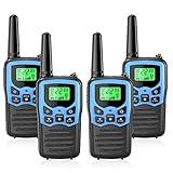 Walkie Talkies with 22 FRS Channels, MOICO Walkie Talkies for Adults with LED Flashlight VOX Scan LCD Display, Long Range Family Walkie Talkie Radios for Hiking Camping Trip (Dark Blue)