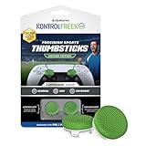 KontrolFreek Precision Sports Performance Thumbsticks for PlayStation 5 (PS5) and PlayStation 4 (PS4) Controller | Soccer Edition | Low-Rise, Concave | Green