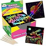 ZMLM Rainbow Scratch Paper Art Crafts Mini Notes Kids Gifts 4 5 6 7 8 9 10 Years Old Girls Boys Students Teens Classroom Prizes Supplies School Birthday Party Travel Toy
