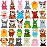 Aitbay 30 Pack Mini Plush Animals Toys Set, Cute Small Stuffed Animal Keychain Set for Party Favors, Kids Valentine Gift Easter Egg Filter, Goodie Bag Fillers, Carnival Prizes, Classroom Rewards