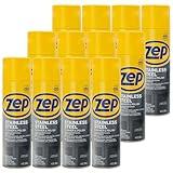 Zep Stainless Steel Cleaner and Polish - 14 oz (Case of 12) ZUSSTL14 - Protects Metal Surfaces From Fingerprints, Soil & Water Spots