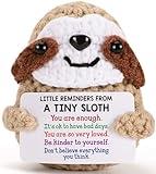 MBL Inspirational Birthday Gifts for Women - Little Reminders Emotional Cheer Support Small Funny Cute Duck Pickle Potato Nuggets Knitted Sloth for Her Him Men Friend Coworker Student Graduation