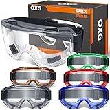 OXG 6 Pack Safety Goggles ANSI Z87.1 Glasses, Anti-Fog Protective Safety Glasses Lab Goggles Men Women Eye Protection Goggles (multicolor)