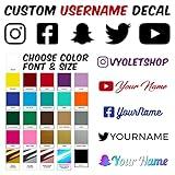 Pair of 2 Custom Social Media Username Decals | Personalized Name Sticker | Car Window Vinyl
