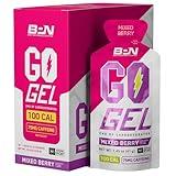 BARE PERFORMANCE NUTRITION, BPN Go Gel Endurance Gel Caffeinated, Vegan + Gluten Free Running Gel with 24g of Carbohydrates & 100 Calories per Gel Pack, 10 Single-Serving Gel Packs, Mixed Berry