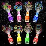 Aymolas 24PCS Video Game Party Favors LED Finger Lights, Glow in the Dark Light Up Toys Gifts Bulk for Kids Boy Girl Birthday Goodie Bags Fillers Back to School Party Classroom Prizes Party Supplies