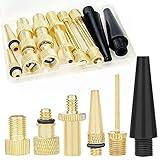 Hyacinth 16PCS Premium Brass Presta and Schrader Valve Adapter, Bike Tire Valve Adapters, Ball Pump Needle, Adapters Kit as Inflation Devices and Accessories fit for Standard Pump or Air Compressor