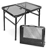 E EASTSTORM Small Folding Table, Easy for Storage, Compact and Portable Picnic Table for Grill, Outdoor Camping, Garden, Patio, Dining, BBQ, Party, Market, 2Ft (Small, Black)