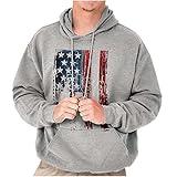 Classic Teaze American Flag Vertical Star Antique Hoodie Sweatshirt Women Men Sport Grey