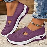 Orthopedic Shoes for Women,Nurse Shoes for Women Comfortable,2025 Slip on Arch Support Walking Breathable Soft Knitted Fabric Mesh Sneakers