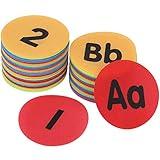 Carpet Marker Spots with Number 1-34 Alphabet A-Z, 60 Pcs 4 inches Floor Circles Marker Dots for Teacher Preschool Kindergarten Classroom