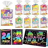 Scratch Art Party Favors for Kids: 24 Pack Rainbow Scratch Notebook Bulk Kids Craft School Supplies for Girls Boys 4-8 Years Old Kids Birthday Goodie Bags Christmas Gifts Classroom Prizes for Kids