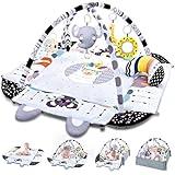 TFDER Baby Gym Play Mat, 8-in-1 Tummy Time Mat & Activity Gym, Washable Ball Pit, Infant Play Mat with Detachable Toys for Sensory Exploration and Motor Skill Development