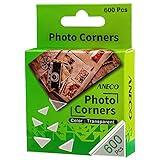 Aneco 600 Pieces Clear Self-Adhesive Picture Mounting Corner Stickers Transparent Acid-Free Photo Mounting Corners for Scrapbooking Diary Journal