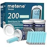 Metene TD-4116, 200 Count Test Strips for Diabetes, Use with metene TD-4116 Blood Glucose Monitor Only