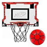 NERF Basketball Hoop Set - Pro Hoop Mini Hoop Set with Mini NERF Basketball - Steel Rim Great for Dunking - Over The Door Basketball Hoops