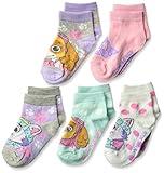 Nickelodeon Girls Paw Patrol 5 Pack Shorty Socks, Pastel Big Face, 5-6.5 US