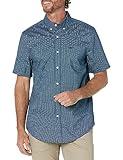 Dockers Men's Classic Fit Short Sleeve Signature Comfort Flex Shirt (Standard and Big & Tall), Ocean Blue-Searcy Print, Large