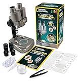 NATIONAL GEOGRAPHIC Dual LED Kids Microscope - 50+ pc Science Kit with 10 Prepared Slides & 10 DIY Blank Slides, Biology Experiment Activity, Microscope Kit for Kids 8-12 (Amazon Exclusive)